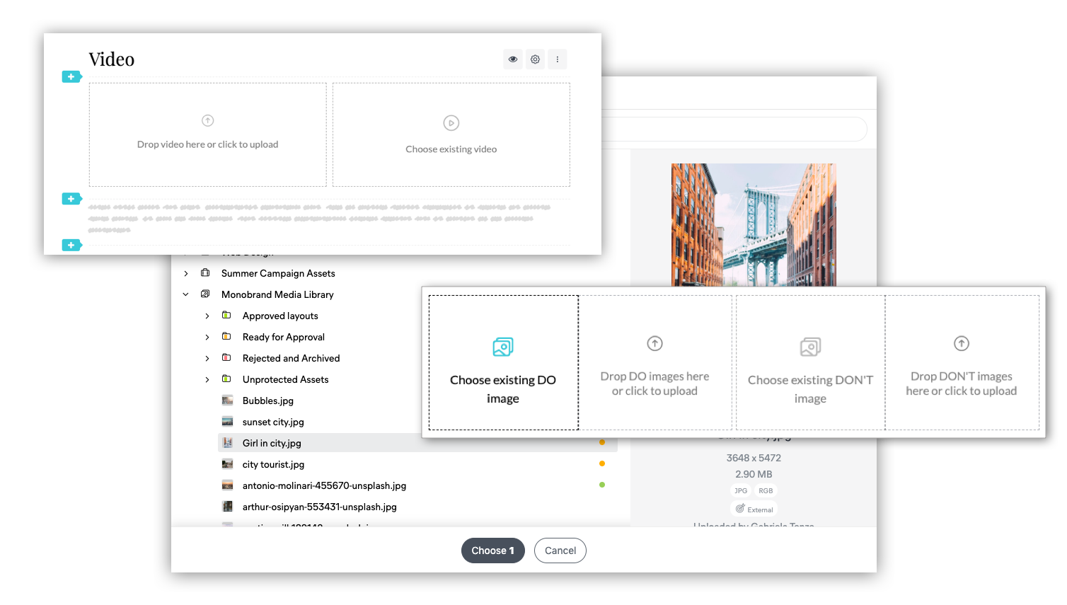 Asset chooser