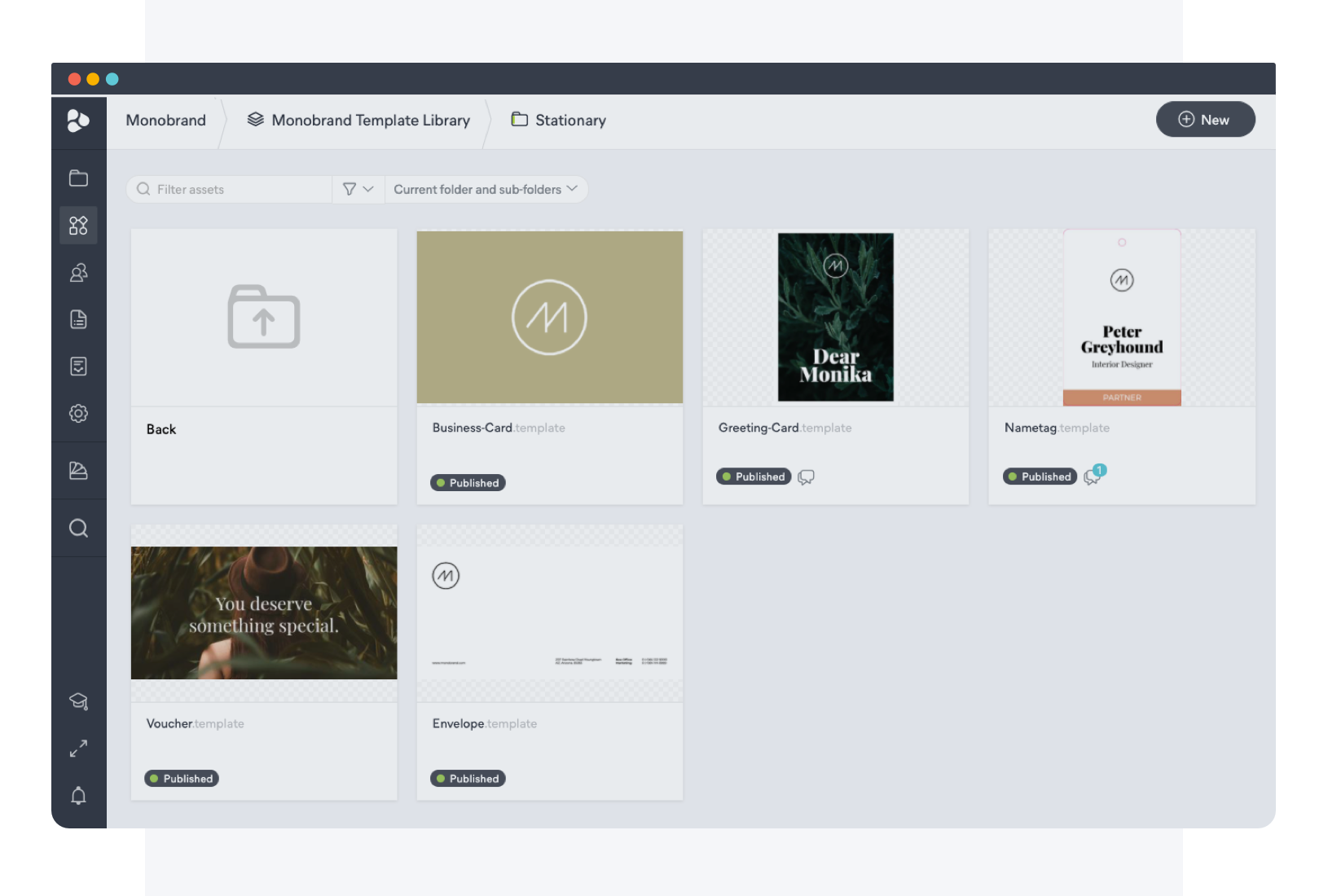 Marketing templates for stationary